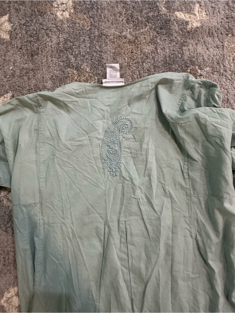 Soft Surroundings Sage Green XL 100% Cotton Cottagecore - Picture 9 of 10